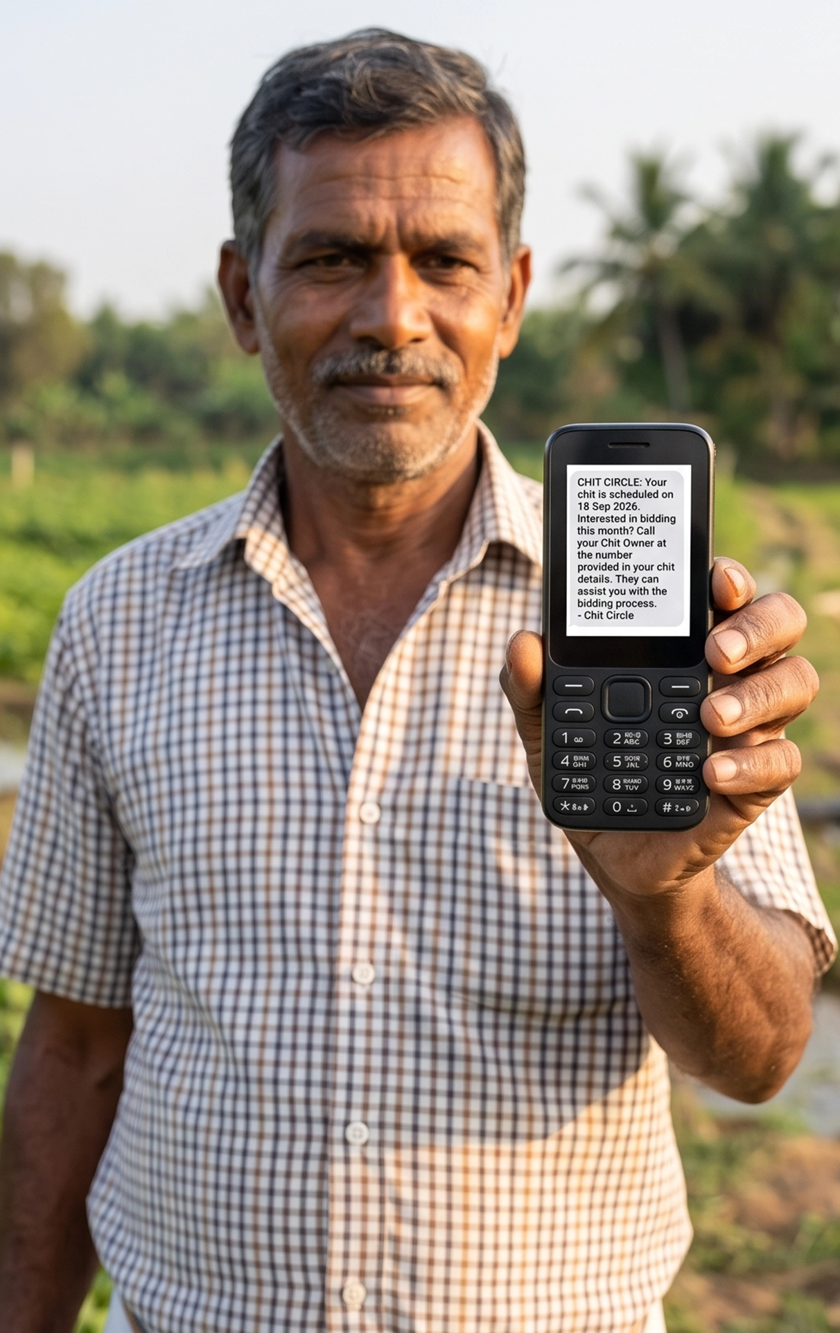 Member receiving SMS chit update